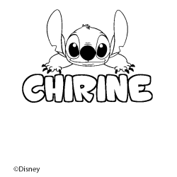 Coloriage pr&eacute;nom CHIRINE - d&eacute;cor Stitch