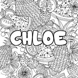 Coloriage CHLOE - d&eacute;cor Mandala fruits