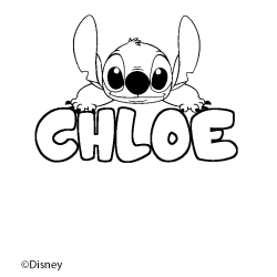 Coloriage pr&eacute;nom CHLOE - d&eacute;cor Stitch