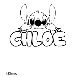 Coloriage pr&eacute;nom CHLO&Eacute; - d&eacute;cor Stitch