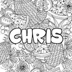 Coloriage CHRIS - d&eacute;cor Mandala fruits
