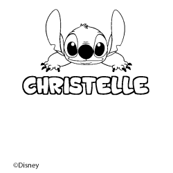 Coloriage CHRISTELLE - d&eacute;cor Stitch