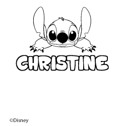 Coloriage CHRISTINE - d&eacute;cor Stitch