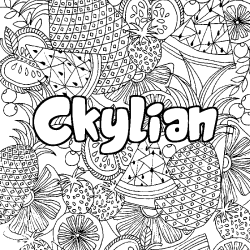 Coloriage pr&eacute;nom Ckylian - d&eacute;cor Mandala fruits