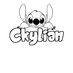 Coloriage prénom Ckylian - décor Stitch