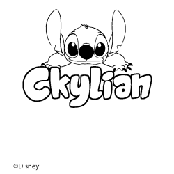 Coloriage pr&eacute;nom Ckylian - d&eacute;cor Stitch