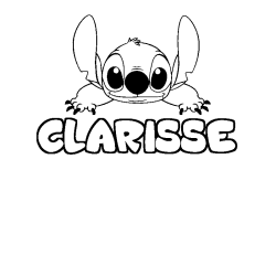 Coloriage prénom CLARISSE - décor Stitch