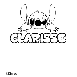 Coloriage pr&eacute;nom CLARISSE - d&eacute;cor Stitch