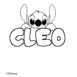 Coloriage pr&eacute;nom CLEO - d&eacute;cor Stitch