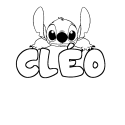 Coloriage prénom CLÉO - décor Stitch