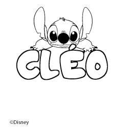 Coloriage pr&eacute;nom CL&Eacute;O - d&eacute;cor Stitch