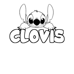 Coloriage prénom CLOVIS - décor Stitch