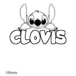 Coloriage pr&eacute;nom CLOVIS - d&eacute;cor Stitch