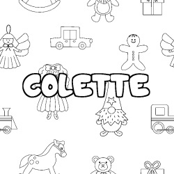 Coloriage COLETTE - d&eacute;cor Jouets