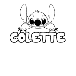 Coloriage prénom COLETTE - décor Stitch