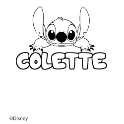 Coloriage pr&eacute;nom COLETTE - d&eacute;cor Stitch