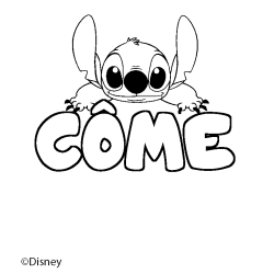 Coloriage pr&eacute;nom C&Ocirc;ME - d&eacute;cor Stitch