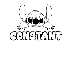 Coloriage prénom CONSTANT - décor Stitch