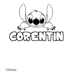 Coloriage CORENTIN - d&eacute;cor Stitch
