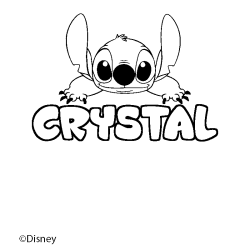 Coloriage pr&eacute;nom CRYSTAL - d&eacute;cor Stitch