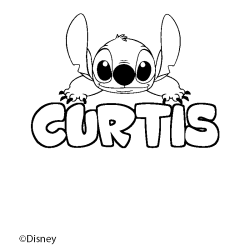 Coloriage pr&eacute;nom CURTIS - d&eacute;cor Stitch