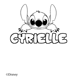 Coloriage CYRIELLE - d&eacute;cor Stitch