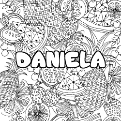 Coloriage DANIELA - d&eacute;cor Mandala fruits