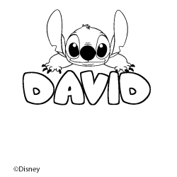 Coloriage DAVID - d&eacute;cor Stitch