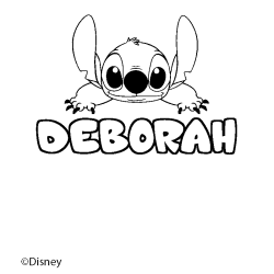 Coloriage pr&eacute;nom DEBORAH - d&eacute;cor Stitch