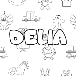 Coloriage DELIA - d&eacute;cor Jouets