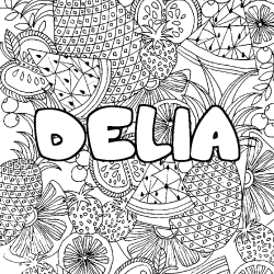 Coloriage DELIA - d&eacute;cor Mandala fruits
