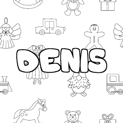 Coloriage DENIS - d&eacute;cor Jouets