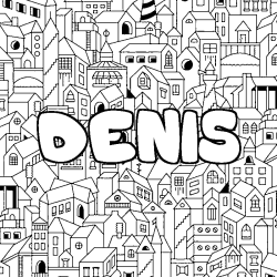 Coloriage DENIS - d&eacute;cor Ville