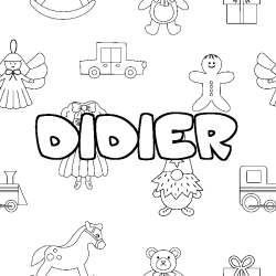 Coloriage pr&eacute;nom DIDIER - d&eacute;cor Jouets