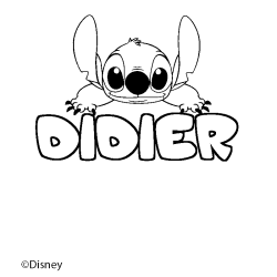 Coloriage pr&eacute;nom DIDIER - d&eacute;cor Stitch