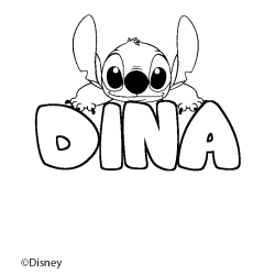 Coloriage DINA - d&eacute;cor Stitch