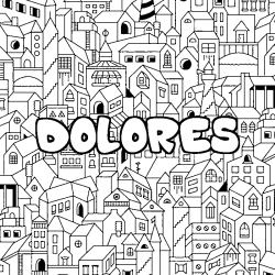 Coloriage DOLORES - d&eacute;cor Ville