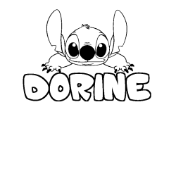 Coloriage prénom DORINE - décor Stitch
