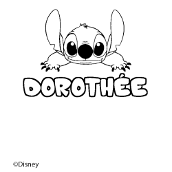 Coloriage pr&eacute;nom DOROTH&Eacute;E - d&eacute;cor Stitch