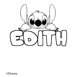 Coloriage pr&eacute;nom EDITH - d&eacute;cor Stitch