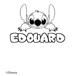 Coloriage pr&eacute;nom EDOUARD - d&eacute;cor Stitch