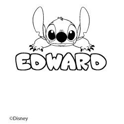 Coloriage pr&eacute;nom EDWARD - d&eacute;cor Stitch