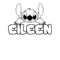 Coloriage prénom EILEEN - décor Stitch