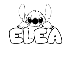 Coloriage prénom ELÉA - décor Stitch