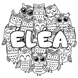 Coloriage &Eacute;L&Eacute;A - d&eacute;cor Chouettes