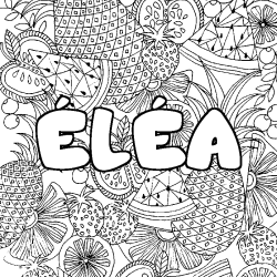 Coloriage &Eacute;L&Eacute;A - d&eacute;cor Mandala fruits