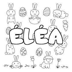 Coloriage &Eacute;L&Eacute;A - d&eacute;cor Paques