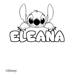 Coloriage pr&eacute;nom ELEANA - d&eacute;cor Stitch