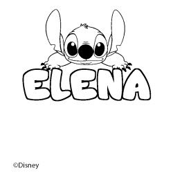 Coloriage ELENA - d&eacute;cor Stitch