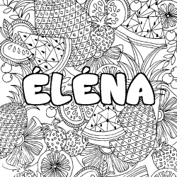 Coloriage &Eacute;L&Eacute;NA - d&eacute;cor Mandala fruits